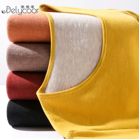 桑蚕丝山羊绒保暖内衣女加厚打底衫双面磨毛发热德绒长袖秋冬内搭商品大图