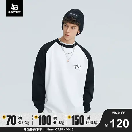 LiLbetter305g重磅长袖t恤男春秋打底衫内搭宽松男装圆领插肩袖LB图片
