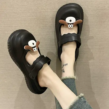 可爱洞洞鞋女夏外穿2023新款玛丽珍时尚网红厚底包头凉鞋沙滩凉拖商品大图