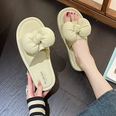 蝴蝶结拖鞋女外穿ins仙女风2023夏春新款软底踩屎感居家休闲凉拖商品大图
