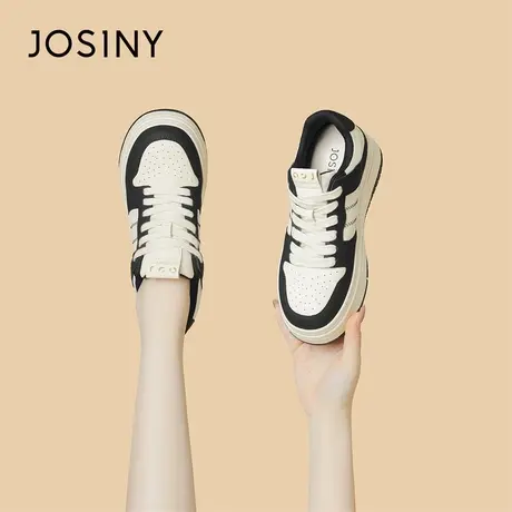 Josiny/卓诗尼厚底小白鞋女配裙子2024春季运动外穿休闲板鞋女鞋商品大图