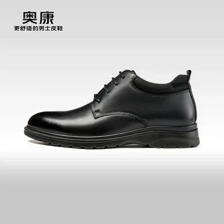 【运动皮鞋】奥康男鞋春秋季新款商务休闲真皮尖头系带舒适皮鞋商品大图