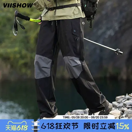 VIISHOW工装裤男士春新款潮牌户外运动休闲裤宽松阔腿伞兵裤子男商品大图