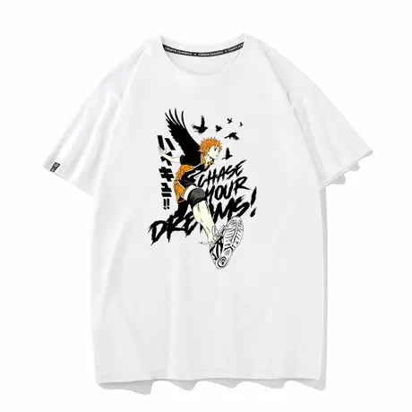 秀洛排球少年周边衣服日向翔阳同款夏季纯棉短袖T恤男女打底半袖图片