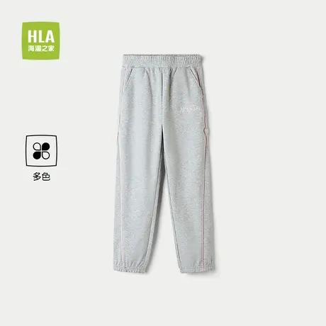 HLA/海澜之家亦心即为系列卫裤2025春夏新款松紧腰束脚裤子女童商品大图