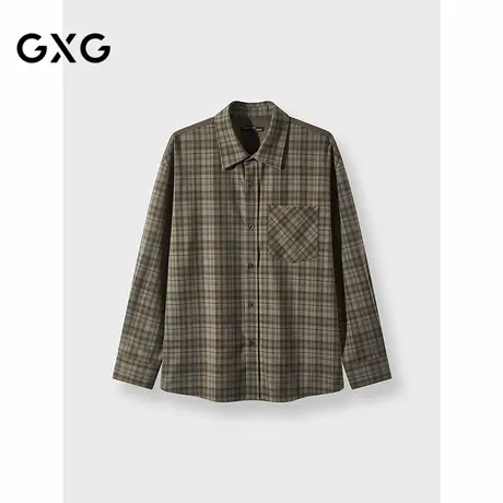 GXG男装 高级感慵懒松弛格子衬衫长袖男25年秋季新品G25D033057图片