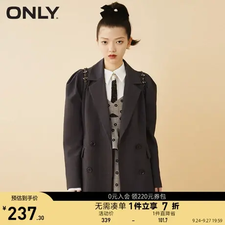 ONLY奥莱夏季时尚气质通勤风蝴蝶结水钻西装外套女商品大图