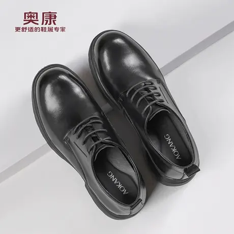 奥康男鞋2025秋季新款厚底商务正装皮鞋真皮软底增高结婚新郎鞋商品大图