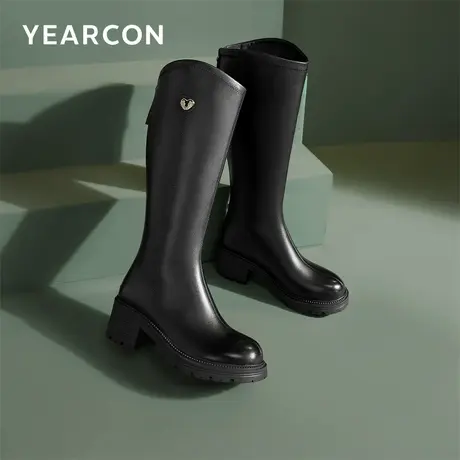 意尔康女鞋冬季长靴不过膝高筒靴休闲【j】图片