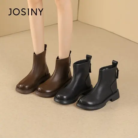 卓诗尼短靴女时尚新款秋冬百搭厚底增高女鞋休闲运动鞋女切尔西靴商品大图