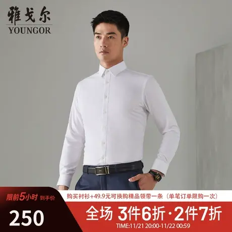 【DP免烫】D系雅戈尔衬衫春季商务休闲白衬衫棉混纺免烫长袖衬衣商品大图