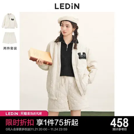 乐町学院风休闲棉服套装冬季新款棉衣C1FCC4101图片