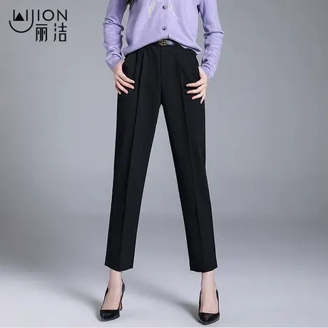 DY女裤黑色西装裤女秋新款高腰显瘦九分哈伦裤休闲西裤垂感裤子商品大图