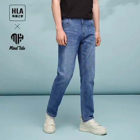 HLA/海澜之家循迹亦心即为系列牛仔裤24春夏新冰氧吧五袋款裤子男图片