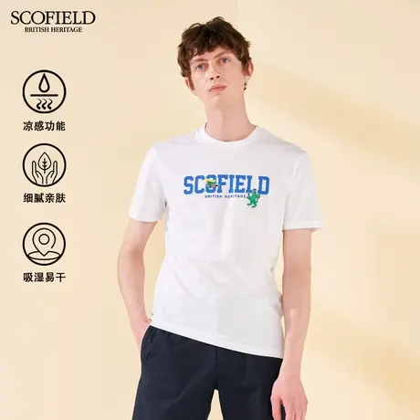 直播间专享SCOFIELD 男T恤夏季商场同T恤衫潮流印花圆领短袖商品大图