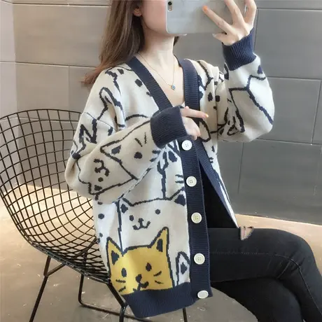 毛衣2024年新款女装春秋季春款春装女士针织开衫宽松百搭外穿爆款商品大图