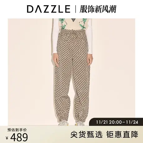 DAZZLE地素奥莱 收口运动风休闲束口工装裤卫裤女2E1Q4086N商品大图