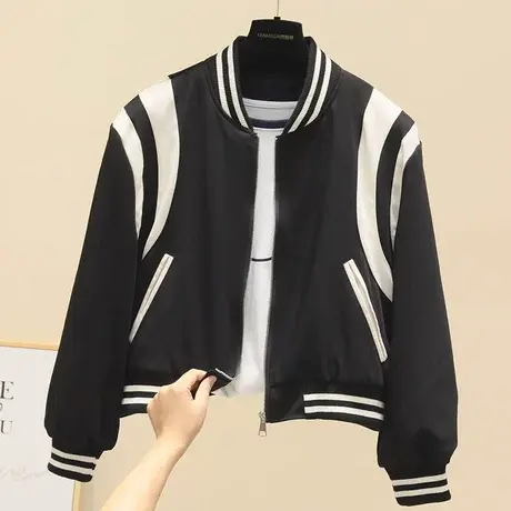 2023年小个子新款美式复古棒球服外套气质休闲女时尚穿搭夹克衫潮商品大图