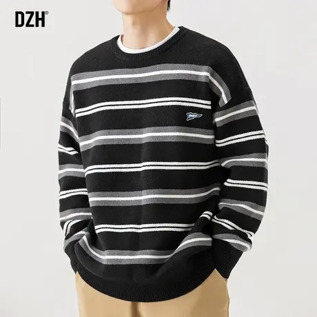 男士圆领毛衣男潮牌痞帅2023新款秋冬内搭冬款加厚打底衫毛线衣男商品大图