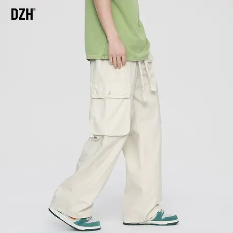 男士白色直筒工装裤男秋冬新款休闲阔腿裤长裤2024年新款美式裤子商品大图