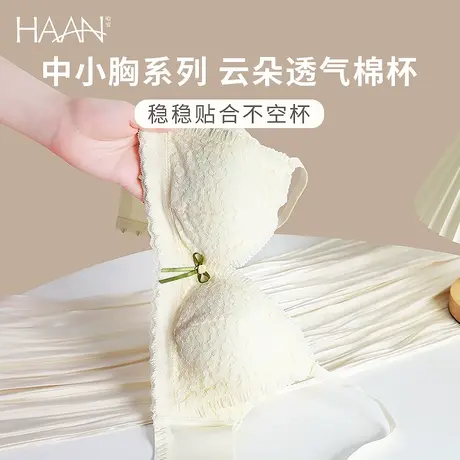 哈安纯欲甜美蕾丝内衣女夏天薄款小胸聚拢文胸女无钢圈收副乳胸罩商品大图