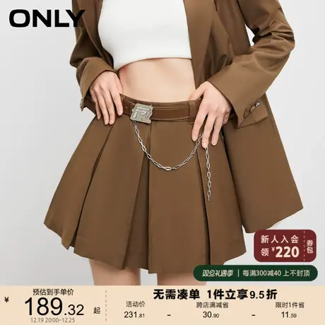 ONLY奥莱2023春夏新款时尚休闲显瘦百褶短款裙裤休闲裤商品大图