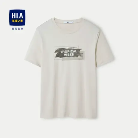 HLA/海澜之家圆领短袖t恤2024春夏新款冰感科技棉舒适短t男商品大图