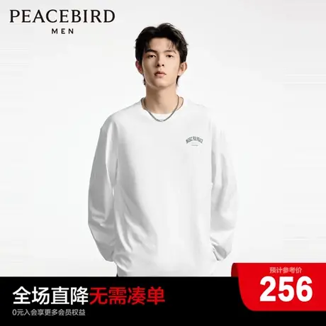 【音乐青年】太平鸟男装 2023年秋季新款刺绣长袖T恤潮B1CPD3301图片