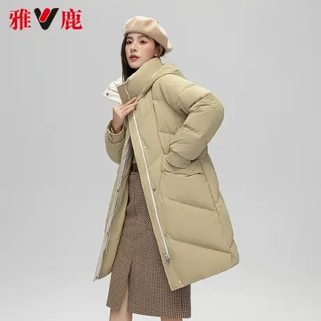 【直播专享】雅鹿官方旗舰店亮丝羽绒服女2024年中长款宽松外套图片