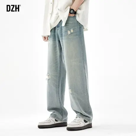 男士复古破洞牛仔裤男潮牌春季休闲裤子男款美式2024新款长裤百搭商品大图
