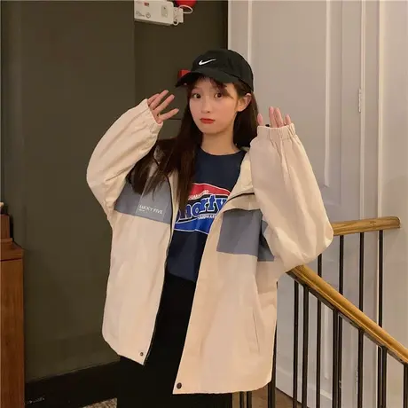 下森家短款外套少女连帽宽松韩版潮学生原宿bf学院风小个子上衣棉商品大图