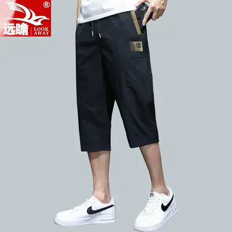 夏天冰丝七分裤男士休闲短裤男夏季薄款宽松直筒潮流7分中裤男款商品大图