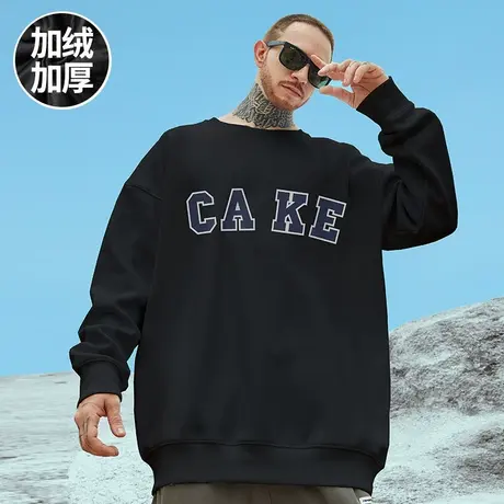 美式复古嘻哈大码卫衣男连帽秋冬潮ins纯棉重磅字母加绒高街外套图片