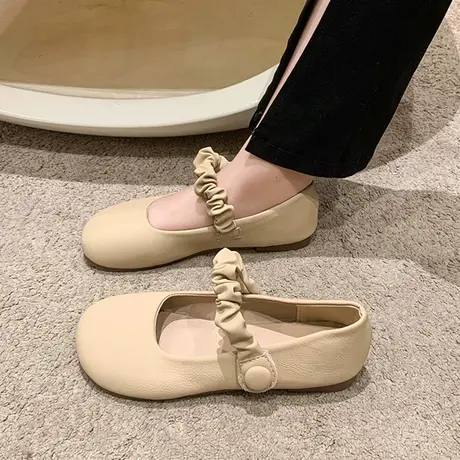 玛丽珍女鞋软皮2023夏季百搭平底单鞋晚晚风温柔鞋软底舒适奶奶鞋图片