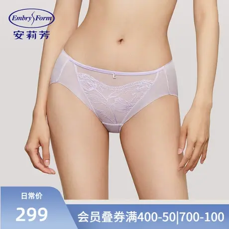 安莉芳专柜新品网纱拼接蕾丝性感三角裤女士舒适中腰内裤E200722图片