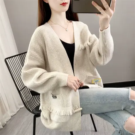 早秋款女士毛衣开衫2023年新款爆款秋季洋气针织外套女春秋款上衣图片