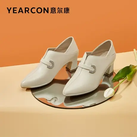 意尔康官方旗舰店正品女鞋秋季单鞋女舒适粗跟outlets商品大图