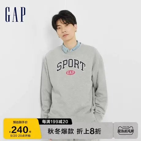 Gap男女装秋冬2023新款LOGO宽松碳素软磨抓绒卫衣804487运动上衣图片