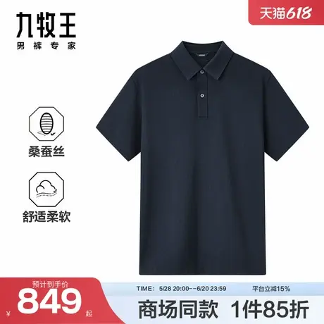 [商场同款]九牧王男装2025夏季清爽舒适基础百搭男款短袖polo衫图片