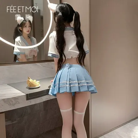霏慕纯欲风jk制服情调趣味学院水手服性感睡衣甜美百褶裙内衣qqny商品大图