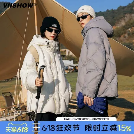 VIISHOW白鸭绒羽绒服男短款2024冬季潮牌设计感抗寒加厚保暖外套商品大图