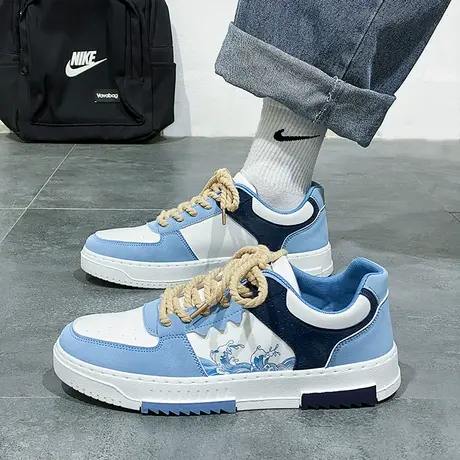 男鞋秋季2023新款韩版潮流百搭青少年运动休闲小众原创平板鞋潮鞋图片