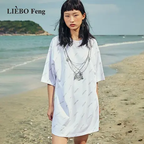 裂帛LIEBOFeng原创设计chic链条初恋白月光小白裙宽松T恤裙连衣裙商品大图
