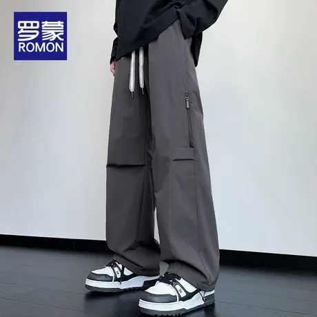 罗蒙美式机能工装裤男士春秋季2025新款宽松直筒休闲冲锋长裤子男图片