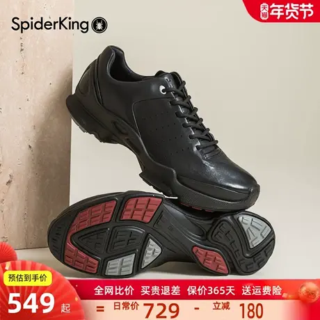 蜘蛛王男鞋2025新款秋季厚底休闲运动鞋男士真皮时尚百搭系带轻便商品大图