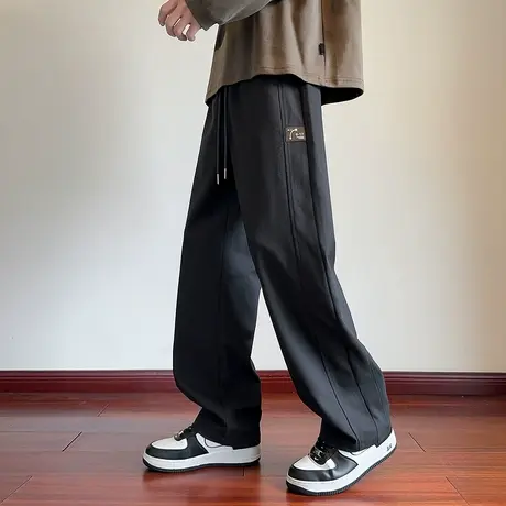 唐狮春秋季新款男士休闲长裤韩版流行宽松百搭直筒阔腿裤TMTA商品大图