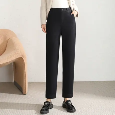 烟管裤女秋冬2023新款时尚通勤厚款直筒西装裤气质显瘦九分休闲裤商品大图