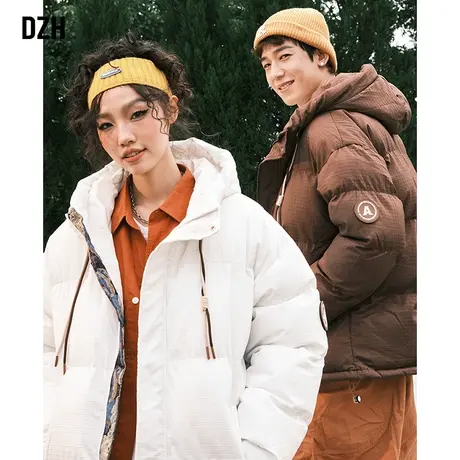 情侣美式连帽棉服男潮牌冬季2023年新款短款面包服情侣装棉衣外套商品大图
