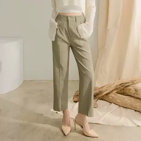 桔熊春秋季通勤ol气质不易皱纯色高腰直筒西装裤子女士大码BA6845图片