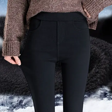 魔术裤女外穿夏季薄款2024年新款高腰显瘦铅笔黑裤弹力小脚打底裤商品大图